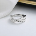 wholesale S925 Sterling Silver "You Complete Me" Couple Ring, Ins Trendy Korean Style Versatile Index Finger Ring-0-1