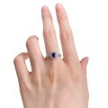 wholesale S925 Silver 4*6mm Oval Royal Blue Oval Ring for Women, Simple and Stylish for Daily Commute by Mu Jing Jewelry-0-4