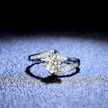 925 Silver Moissanite Ring Four-Prong Classic Solitaire Women's Style-0-0