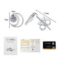 Sterling Silver Star and Moon D Color Moissanite Stud Earrings, Wholesale-0-4