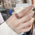 wholesale S925 Silver Retro Vintage Ethnic Style Exquisite Pattern Noble Elegance Openable Ring with Southern Red Agate-0-3