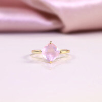 wholesale S925 Sterling Silver Simple 2 Carat Ring Set with Natural Topaz, European and American Wedding Ring, Pink Crystal Ring, Bestseller for Women-2 carat natural pink crystal ring  US size 6 (domestic size 13)