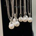 wholesale S925 Sterling Silver Flash Bead Chain Retro Small Light Bulb Strong Light Round Pearl Necklace Niche Design High-End Sense Sweater Chain-0-0