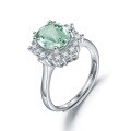wholesale S925 Sterling Silver Adjustable Natural Amethyst and Green Quartz Ring, Fashionable and Elegant-0-0