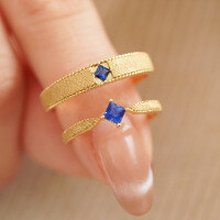 wholesale S925 Sterling Silver Red Elk Full Body Couple's Ring, Men's and Women's Fashion French Style Luxury Tail Ring for Commuting and Daily Wear-BZ0305-Gold US size 10