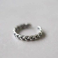 wholesale Metal material, cross-border Europe and America twist ring for women, vintage index fingerdesign, does not fade, ancient styleadjustable tail ring wholesale-xb1086-white gold