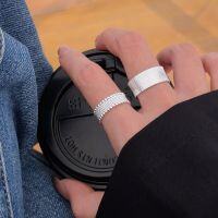 wholesale S925 Sterling Silver Geometric Wide Round Bead Open Ring for Women, Korean Spring and Summer Ins Trendy New Style Versatile Band-Round Beads-Pure Silver