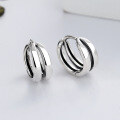 wholesale S925 Sterling Silver European and American Style Minimalist Hollow-out Geometric Ear Clasps, Unisex-0-0