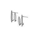 wholesale 925 Sterling Silver Diamond-Studded Double-Layer Earrings for Women, French Ins Minimalist Style, Personalized Design, Internet-Famous Earrings M03194-0-4