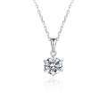 wholesale Gold/Rose Gold/White Gold Classic and Minimalist Six-Prong 1-Carat Moissanite Necklace-0-5