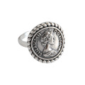 wholesale S925 Sterling Silver HJZ529 Korean-style Vintage Elizabethan Portrait Ring for Women, Index Finger Ring Silver Jewelry-0-4