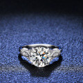 S925 Silver 4-Claw 3ct Moissanite Heart Shape Engagement Ring-0-0