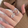 wholesale S925 Sterling Silver Irregular Ring Women New Korean Japanese Minimalist Style Forest Series Heart Ring High-end-0-1