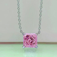 wholesale 925 Silver Zhuo Zhifan Jewelry Women's New Geometric Pink High-Carbon Diamond Pendant Necklace 40+3-Blue 925 Silver