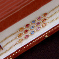 wholesale S925 sterling silver full-body colorful sapphire bracelet for women, exquisite, fashionable, elegant, and versatile for commuting and dating-0-3