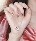 wholesale Sterling Silver S925 Light Luxury Versatile Young Girl Bow Butterfly Dream Necklace Women Small Bow Tie Pure Silver Collarbone Chain Gift for Best Friend-0-2