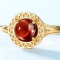 wholesale S925 Silver New Japanese Retro Court Style Garnet Ring Minimalist Geometric Ring for Women Wholesale from Manufacturer-0-3
