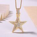 wholesale 925 Silver Moissanite Fashion Trend Classic Best-Seller Hip-Hop Jewelry Exquisite Full Diamond Five-Pointed Star Pendant Necklace-0-1