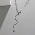 wholesale S925 Sterling Silver Korean Version Ins Small and Minimalist Design Versatile Large and Small Letter B Chain Texture Necklace for Women-0-1