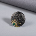 wholesale S925 Silver Designer Dark Gothic Retro Style Ring with Natural Gemstone, Inspired by Kuafu Chasing the Sun from Shan Hai Jing-0-1