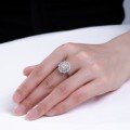 wholesale S925 silver plated with 18k gold ladies' ring with 4*5mm 05-carat fancy vivid yellow simulated diamond, Xiaohongshu same style-0-4
