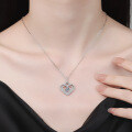 S925 Sterling Silver Moissanite Luxury Heart Necklace Pendant Wholesale-0-2