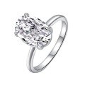 wholesale S925 Sterling Silver 45 Carat Oval Moissanite Solitaire Ring Women High-end Silver Jewelry Wholesale-0-5