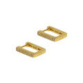 wholesale S925 Sterling Silver Geometric Square Minimalist Inlaid Zirconia Ear Clasps Women's Korean Version Ins Niche Design Versatile-0-6