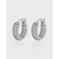 wholesale S925 Sterling Silver 1902 Korean Version Ins Small and Minimalist Design Geometric Circle Woven Texture Ear Clips for Women-0-0