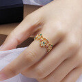 wholesale 925 Silver Baroque Retro Large Crown Ring for Women with Colorful Zircon, European-American Style Jewelry-0-3