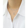 wholesale S925 sterling silver 060 Korean version ins niche minimalist mini alpaca necklace women's collarbone chain-0-3