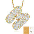 925 Silver Gold-Plated Letter Pendant Choker Necklace for Women-0-42