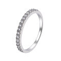 wholesale S925 Sterling Silver Moissanite Ring for Women, Minimalist Fashion, Versatile Light Luxury Style, Niche Closed Design, Slim and Petite-0-4