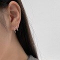wholesale Metal Material: S925 Sterling Silver Women's Korean Cross-Border Double C Misaligned Design Ear Studs, Small and Unique, Light Luxury, High-End Feeling Earrings for Women-0-2