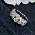 wholesale S925 Sterling Silver European and American Style Fashion Double Row Zircon Ring Cross-border Model-0-2