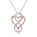 wholesale Rose Gold Fashionable and Chic Heart-Shaped Moissanite Necklace for Women, High-End Silver Pendant Cross-Border New Product Collarbone Chain-0-4