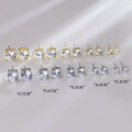 wholesale S925 Sterling Silver Fresh Sweet Ins-Style Niche Design Personality Four-Prong Single Diamond Stud Earrings M06036-0-2