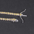 wholesale S925 sterling silver new style tennis chain 3/4/5mm bracelet with ins-style fresh yellow moissanite, European version-0-3