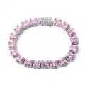 wholesale S925 Silver Moissanite Hip-Hop Square Ice Cube Chain Bracelet for Men-0-5