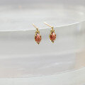 wholesale 10K Gold New Japanese Garnet Stud Earrings, Retro Elegant Luxury Jewelry Exquisitely Crafted Earrings-0-2