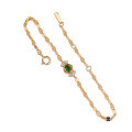 wholesale S925 silver plated with 14K gold, Japanese retro-style designed diopside bracelet by Dunli Jewelry manufacturer wholesale-0-4
