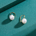 wholesale 925 Sterling Silver Freshwater Pearl Ear Studs, Minimalist High-End Elegant Ear Jewelry for Women Wholesale, Ear Hooks-0-2