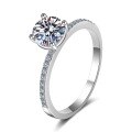 wholesale PT950 925 Sterling Silver D Color Moissanite 1 Carat Manufacturer Direct High-End Non-Fading Ring-0-0