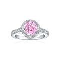 wholesale 925 Sterling Silver 12ct Color Gemstone Ring Women High-end Wedding Ring 7*7 Rose Ice Flower Cut Ring-0-8