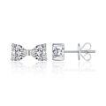 wholesale 925 Sterling Silver Exaggerated Bow Knot Earrings with High-Quality Moissanite, Wholesale Luxury and Elegant Stud Earrings-0-1