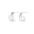 wholesale 925 Sterling Silver Cold Minimalist Style Vintage Summer Earrings,ins Circle Twistear Cuff For Women-0-9