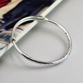 wholesale Aged 999 Silver Bow English Letter Blessing Bracelet for Women, Pure Silver, Vintage, Cute and Sweet Student Style Bangle-0-1