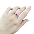 wholesale Sterling Silver New Style Ring Set with 5*7mm Pigeon Blood Red Ruby and Luxurious Full Diamond for Daily Wear-0-4
