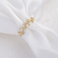 wholesale 10K Gold Japanese-style lightweight luxury leaf ring, summer fresh and fashionable, direct from the manufacturer-0-1