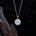 Sterling Silver 2-Carat Moissanite Necklace, Elegant Versatile Collarbone Chain, Tarnish-Free, TikTok Viral Item-0-1